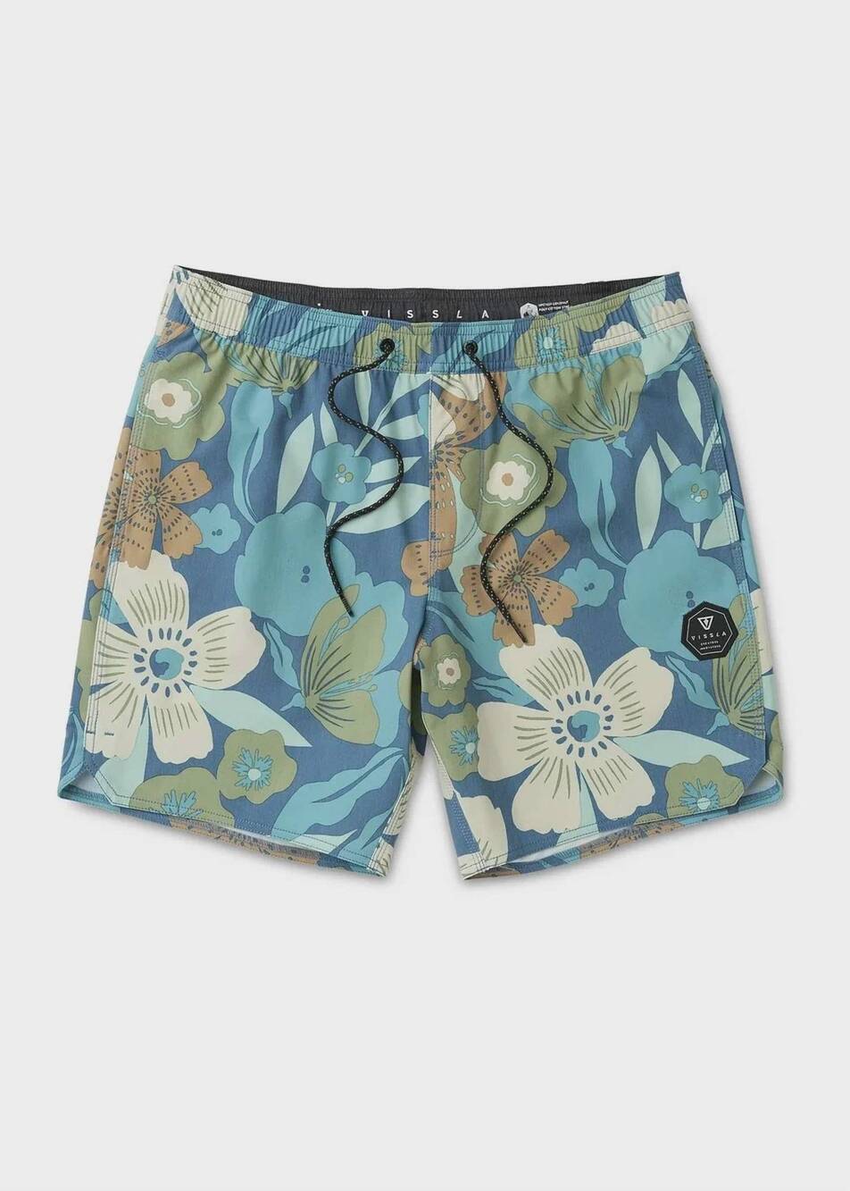 NEW VISSLA boy's breezy ecolastic boardshort in dark denim